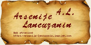 Arsenije Lančužanin vizit kartica